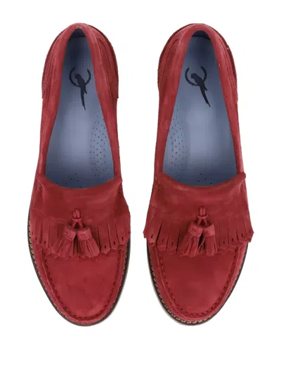 Blue Bird Shoes Fringe-detail Loafers In Red