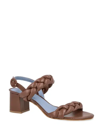 Blue Bird Shoes Braided-strap Heeled Sandals In Brown