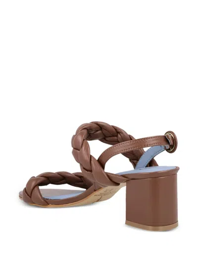 Blue Bird Shoes Braided-strap Heeled Sandals In Brown