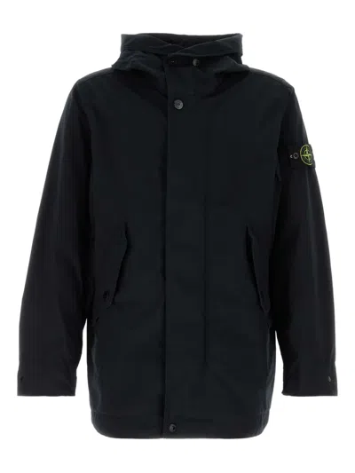 Stone Island Men's Midnight Polyester Jacket In Blue