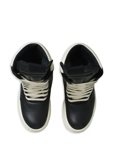 Rick Owens Mega Geobaskets High-top Sneakers In Black