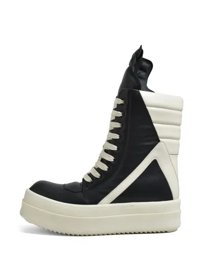 Rick Owens Mega Geobaskets High-top Sneakers In Black