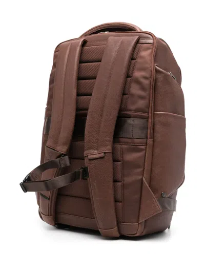 Piquadro Personalizable Laptop 15,6" Backpack In Brown