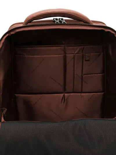 Piquadro Personalizable Laptop 15,6" Backpack In Brown