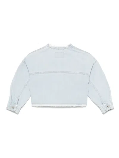 Il Gufo Logo-embroidered Denim Jacket In Blue