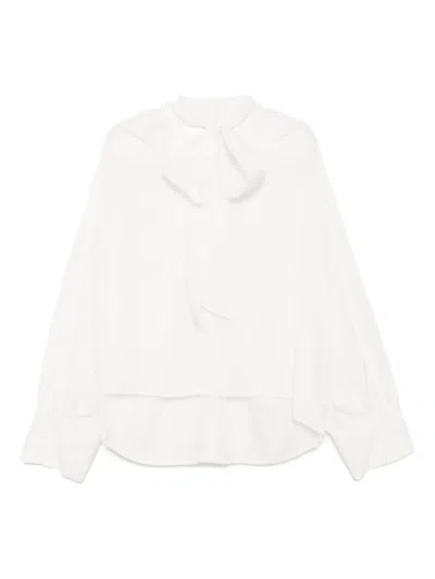 Goen J Tie-detailed Gathered Blouse In White