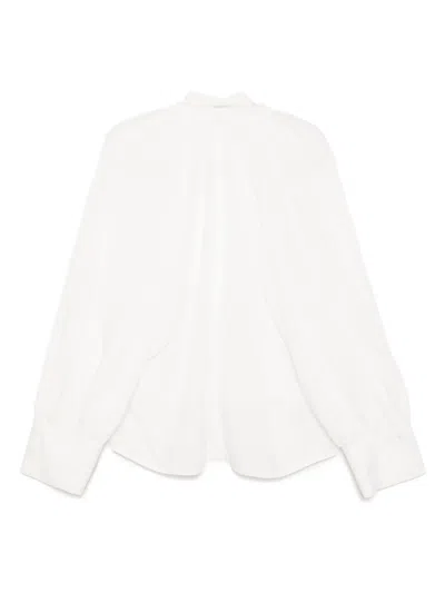 Goen J Tie-detailed Gathered Blouse In White
