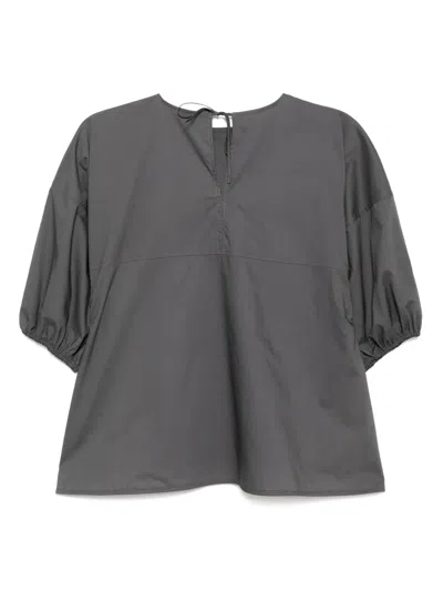 Goen J Balloon-sleeve Top In Grey