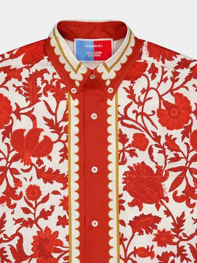 La Doublej + Orlebar Brown Better Than Your Boyfriend's Printed Cotton-poplin Shirt In Red