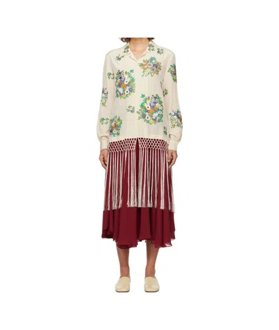 Bode Flower Language Shirt In Beige/multicolor
