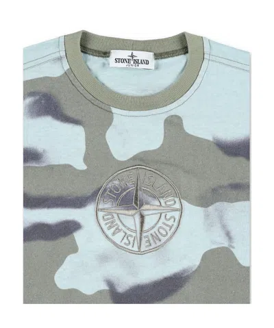Stone Island Tee Camo In Sky Color