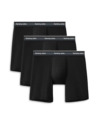Tommy John 3-pack Second Skin 6-inch Stretch Modal Boxer Briefs In Black