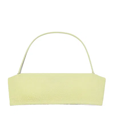 Tory Burch Shirred Bandeau Bikini Top In Lumen