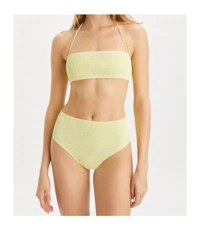 Tory Burch Shirred Bandeau Bikini Top In Lumen