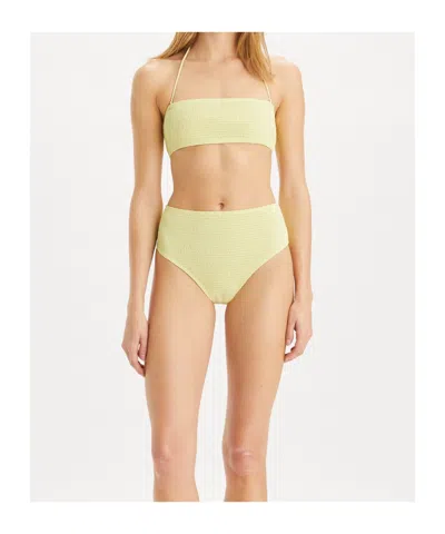 Tory Burch Shirred Bandeau Bikini Top In Lumen