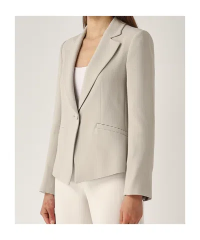 Emporio Armani Lapel Long-sleeved Suit Jacket In Gray