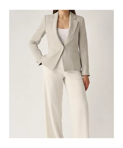 Emporio Armani Lapel Long-sleeved Suit Jacket In Gray