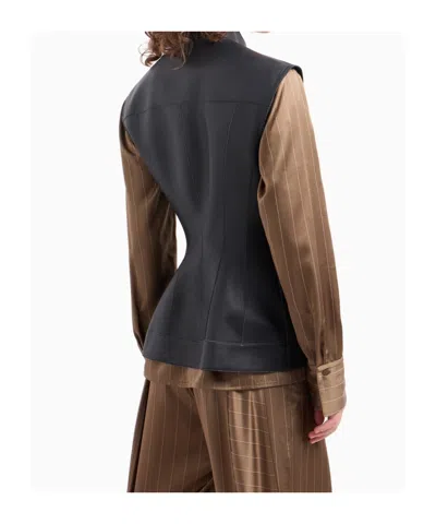 Emporio Armani Leather Jackets In Black