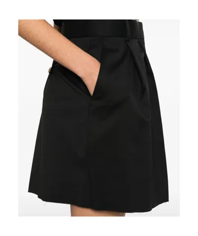Moschino Pleated Shorts With Belt Loops And Pockets In Black