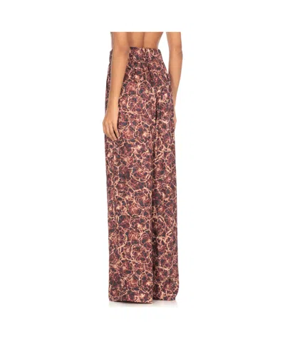 Dries Van Noten Floral Pattern Wide-leg Viscose Trousers In Purple