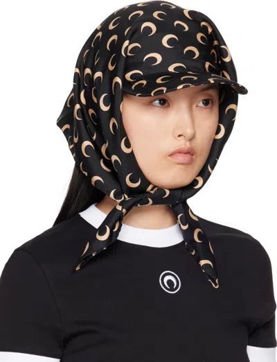 Marine Serre Curved Brim Baseball Cap In Black