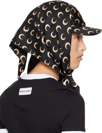 Marine Serre Curved Brim Baseball Cap In Black