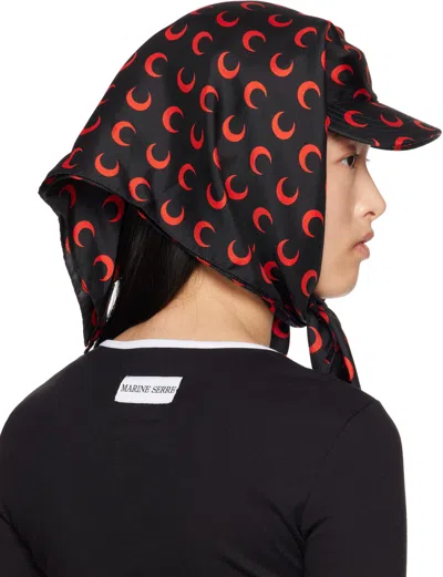 Marine Serre Curved Brim Baseball Cap In Black