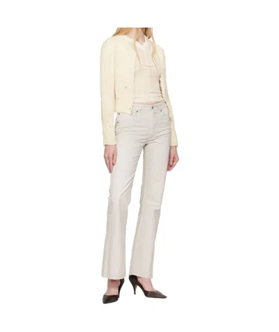 Mm6 Maison Margiela Paint Knit Cardigan In Off-white