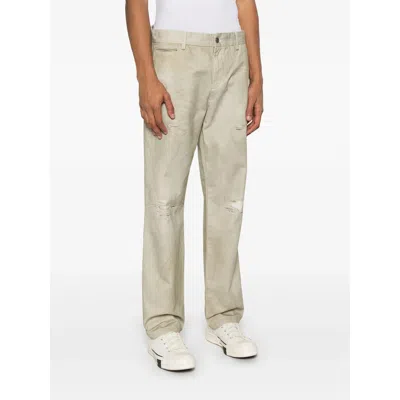 7 For All Mankind Denim Trousers With Belt Loops In Neutral