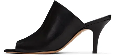 Mm6 Maison Margiela Black Oil Sandal Mules