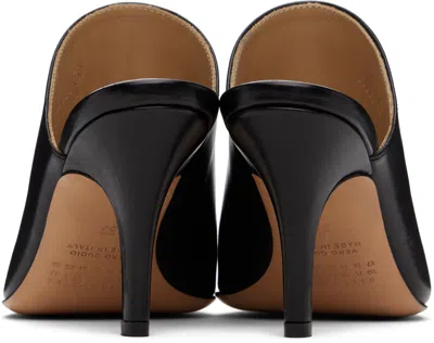 Mm6 Maison Margiela Black Oil Sandal Mules