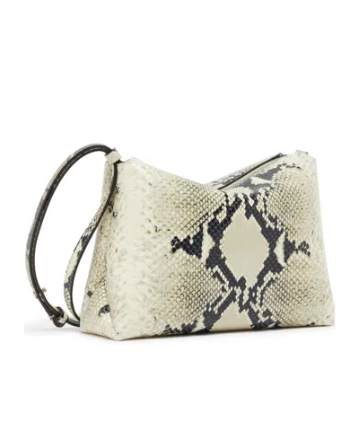 Khaite Bobbi Python Embossed Shoulder Bag In Nude