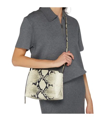 Khaite Bobbi Python Embossed Shoulder Bag In Nude