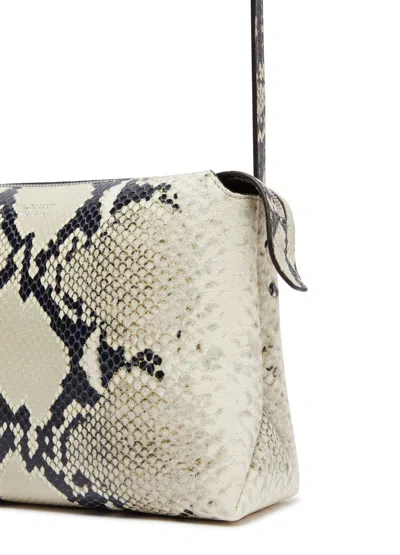 Khaite Bobbi Python Embossed Shoulder Bag In Nude