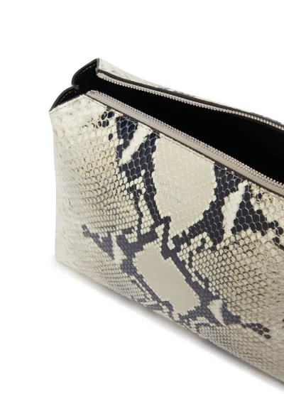 Khaite Bobbi Python Embossed Shoulder Bag In Nude
