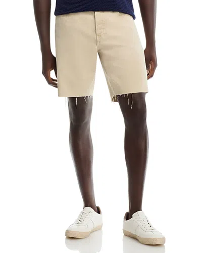 Frame Relaxed Fit Raw Hem Shorts In Beach Sand