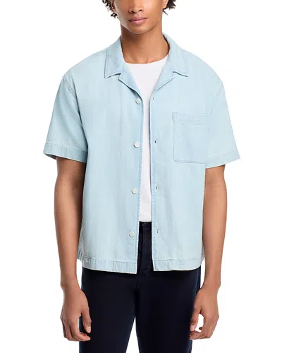 Frame Short Sleeve Camp Shirt In Blue