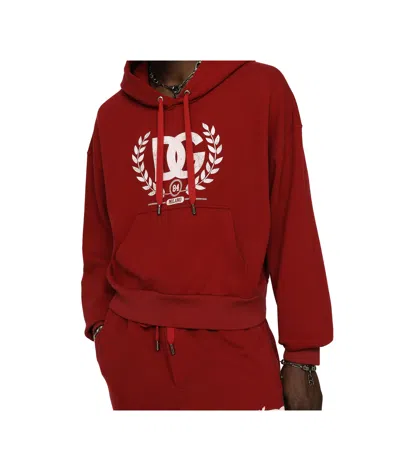 Dolce & Gabbana Cotton Jersey Sweatshirt With Dg Print In Red