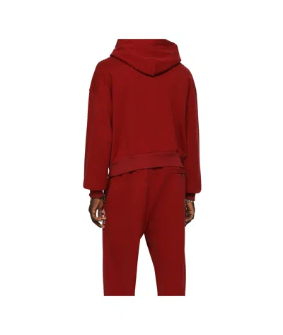 Dolce & Gabbana Cotton Jersey Sweatshirt With Dg Print In Red