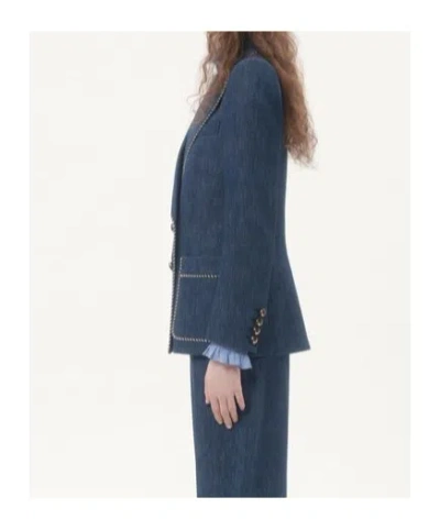 Valentino Garavani Women Double-breasted Denim Jacket In Blue