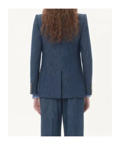 Valentino Garavani Women Double-breasted Denim Jacket In Blue