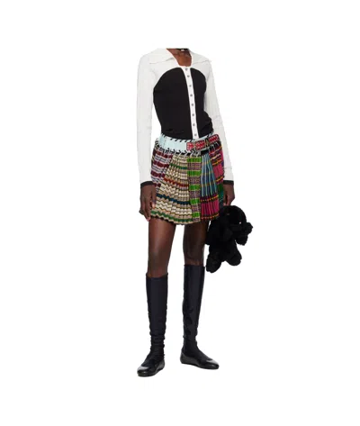 Chopova Lowena Multicolor Remnant Carabiner Miniskirt In Multi