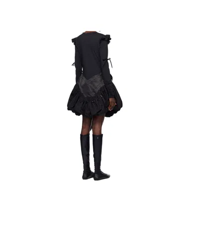 Chopova Lowena Black Backtuck Minidress In Black