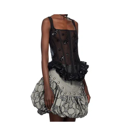 Chopova Lowena Afly Corset Top In Black