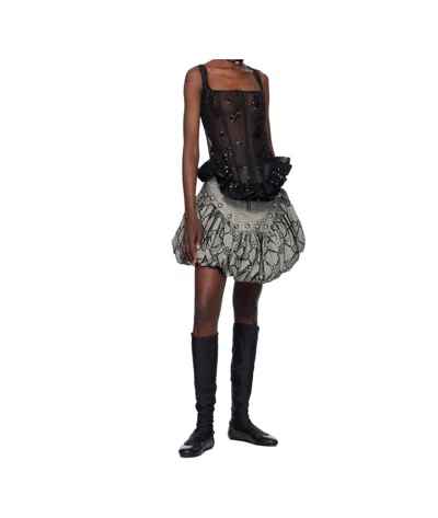 Chopova Lowena Afly Corset Top In Black