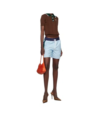 Casablanca Blue Pinstripe Laurel Track Shorts In Blue