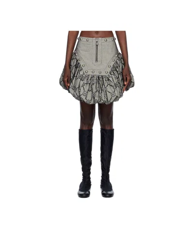 Chopova Lowena Backtuck Miniskirt In Gray