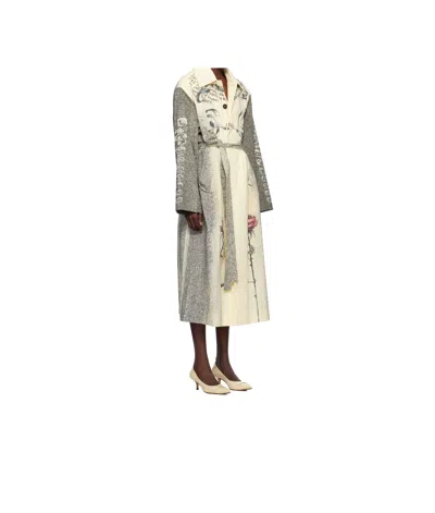 Jean Paul Gaultier Tattoo Printed Lightweight Trench Coat In Nude