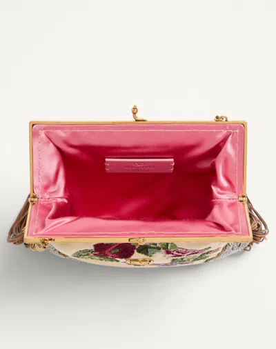 Valentino Embroidered Tassel Shoulder Bag In Multi-color
