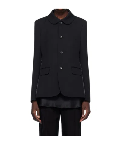 COMME DES GARÇONS BLACK WOOL GABARDINE BLAZER 